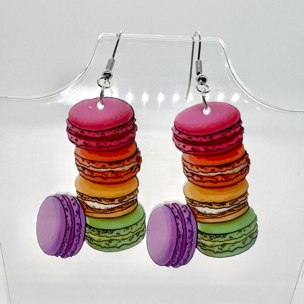 Macaron Cookies Earrings - Snack Earrings - Cookie Earrings - French Earrings